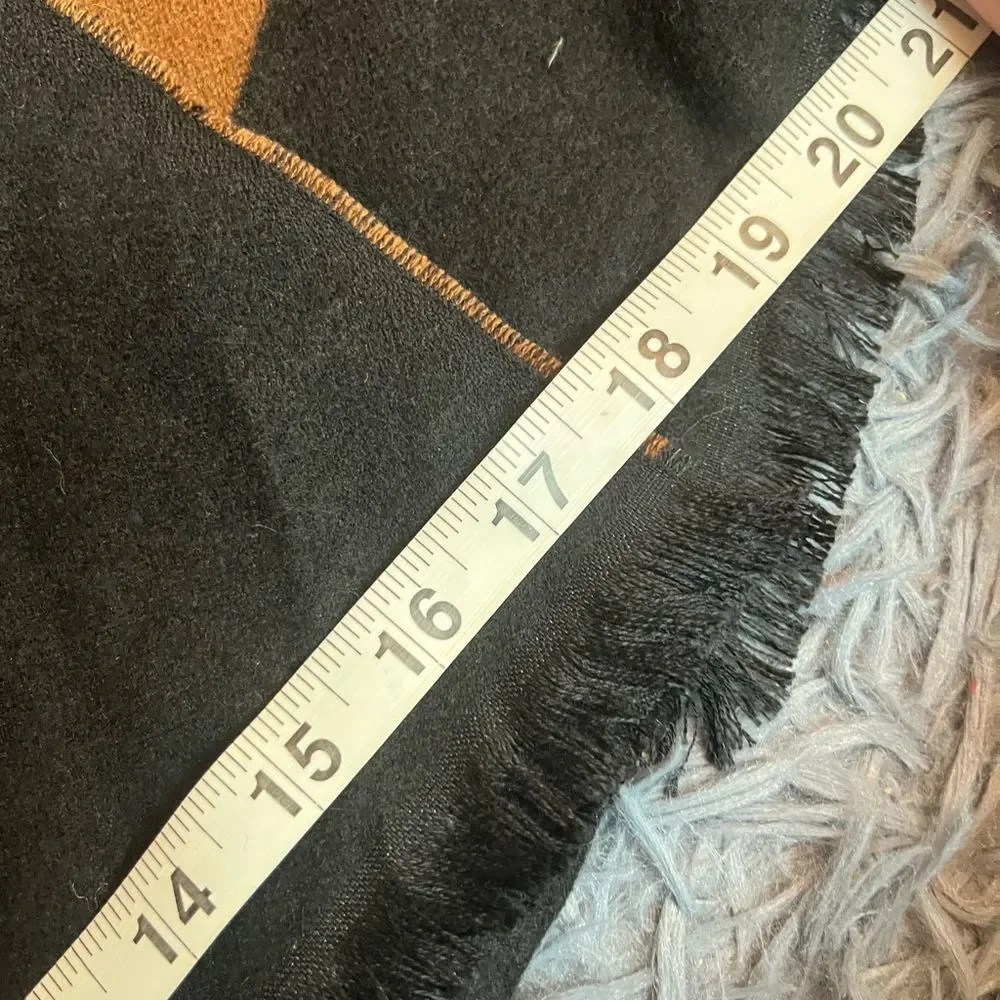 Sisley Brown Black Large Wool Scarf